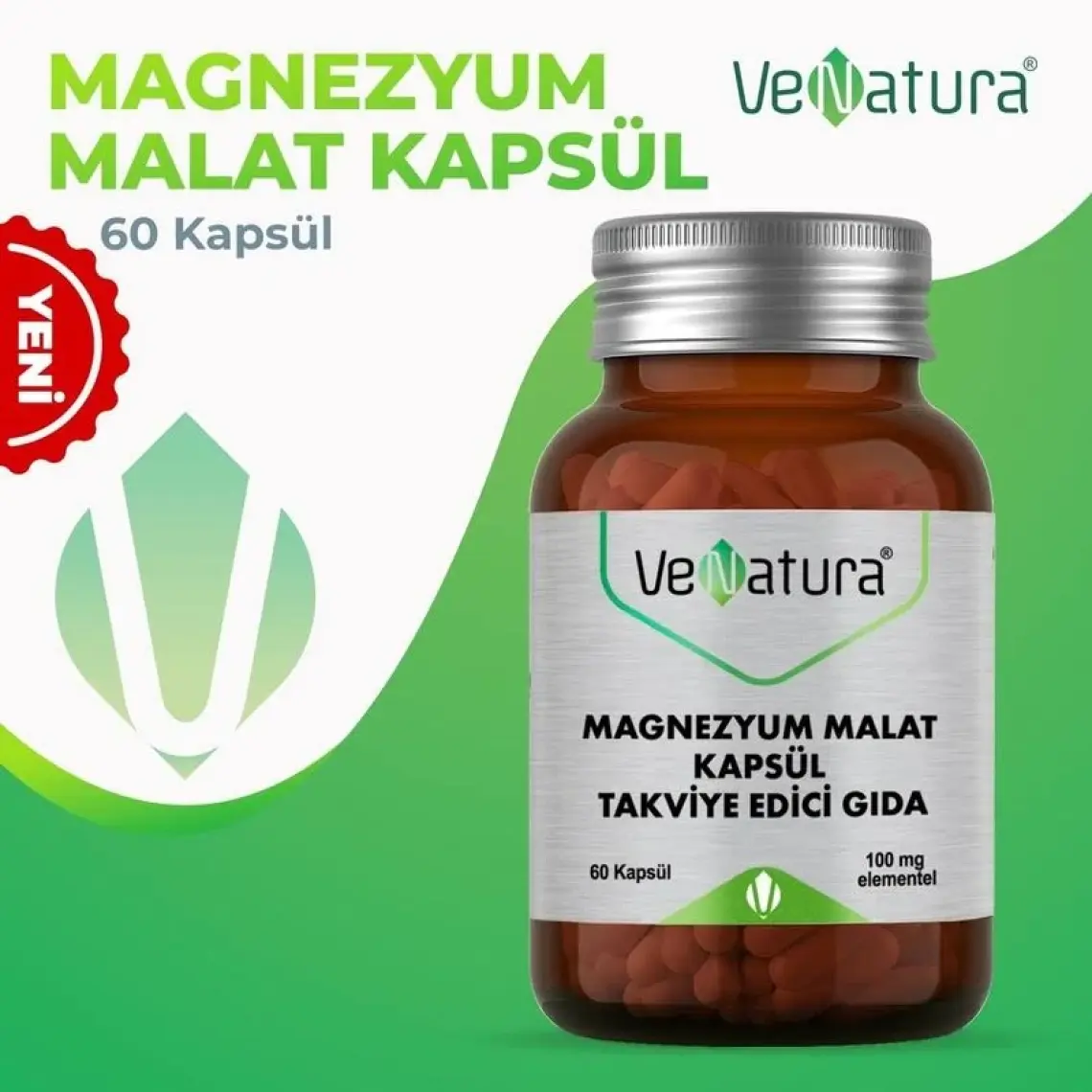 Venatura Magnezyum Malat Takviye Edici Gıda 60 Kapsül