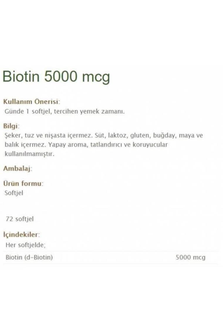 Nature's Bounty Biotin 5000 mcg 72 Kapsül