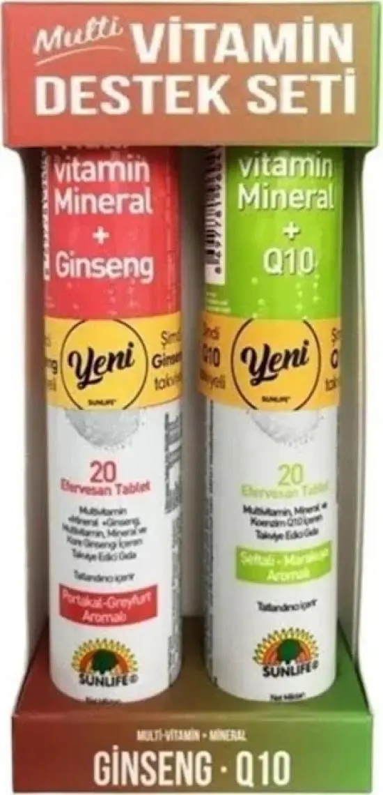 Sunlife Multivitamin Ginseng + Multivitamin Q10 2'li Set