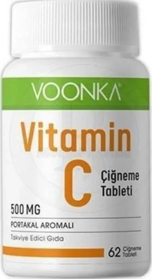 Voonka Vitamin C Portakal Aromalı Çiğneme Tableti 500 mg 60 Tablet