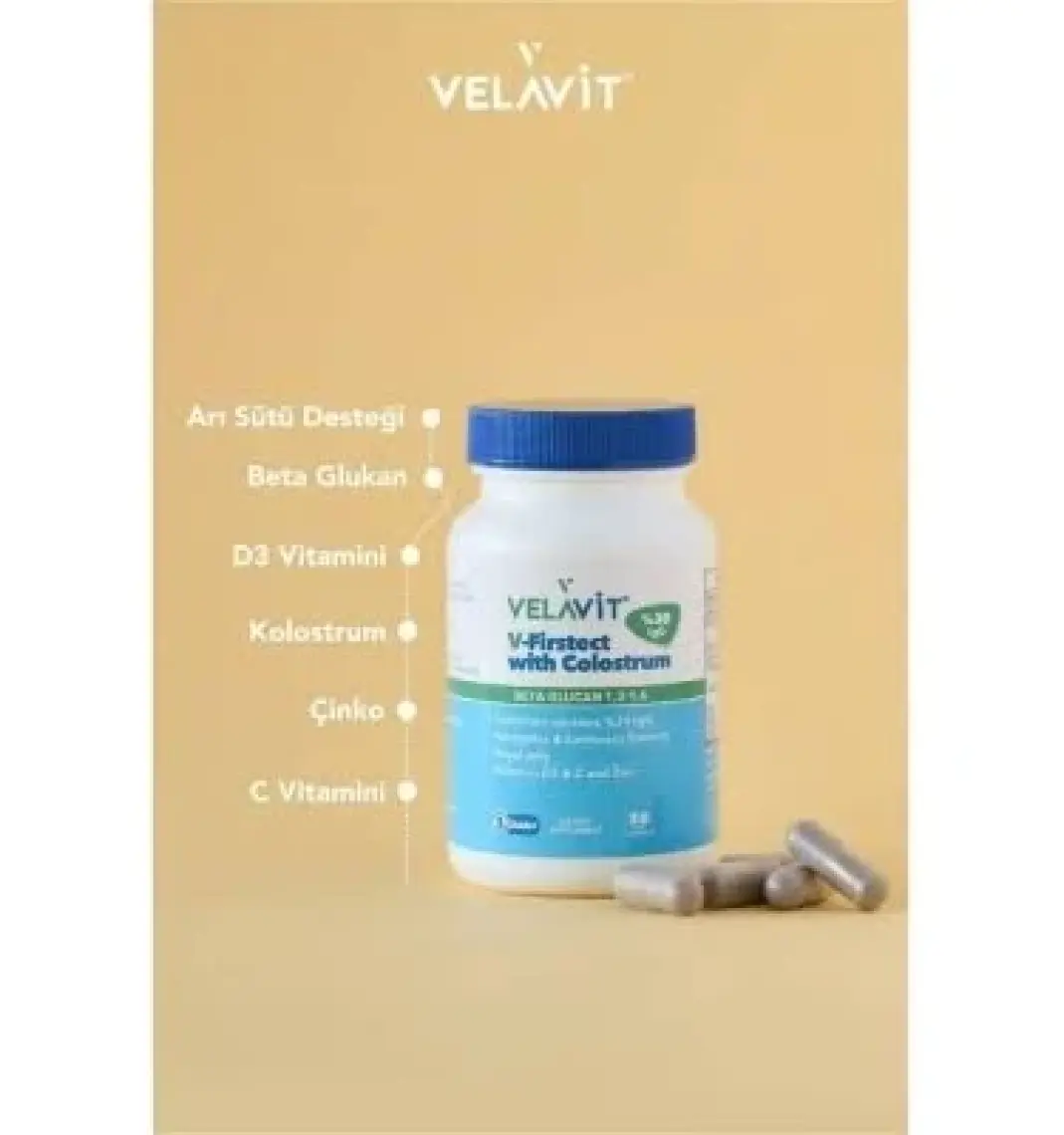 Velavit V-Firstect With Colostrum Takviye Edici Gıda 30 Kapsül