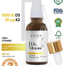 Voop Vitamin D3K2 Sprey-Damla 20 Ml