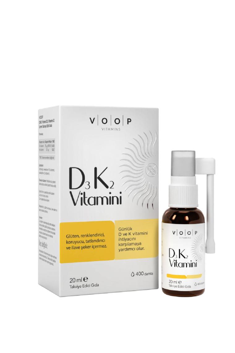 Voop Vitamin D3K2 Sprey-Damla 20 Ml