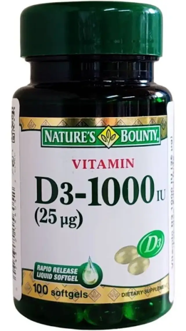 Nature's Bounty Vitamin D3 1000 IU 100 Softgel