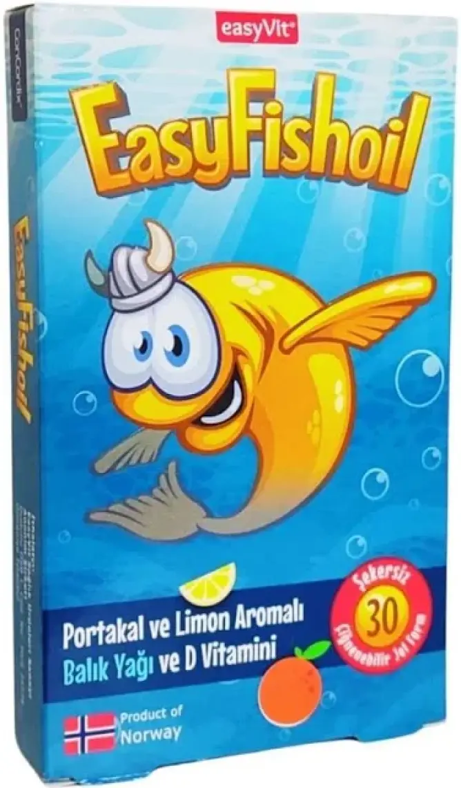 Easy Fishoil Easy Fish Oil Çiğnenebilir Çocuklara Özel Şeker Ilavesiz Aromalı 30 Tablet