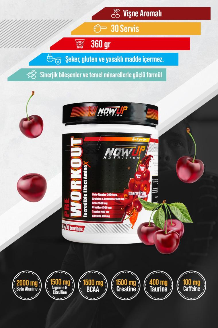 Pre- Workout Incredible Effect Amino Asit / Vişne Aromalı / 360 Gr. / 30 Servis