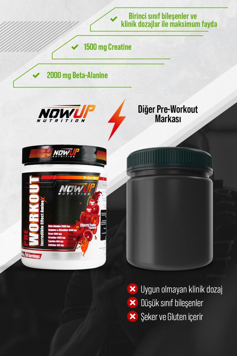Pre- Workout Incredible Effect Amino Asit / Vişne Aromalı / 360 Gr. / 30 Servis