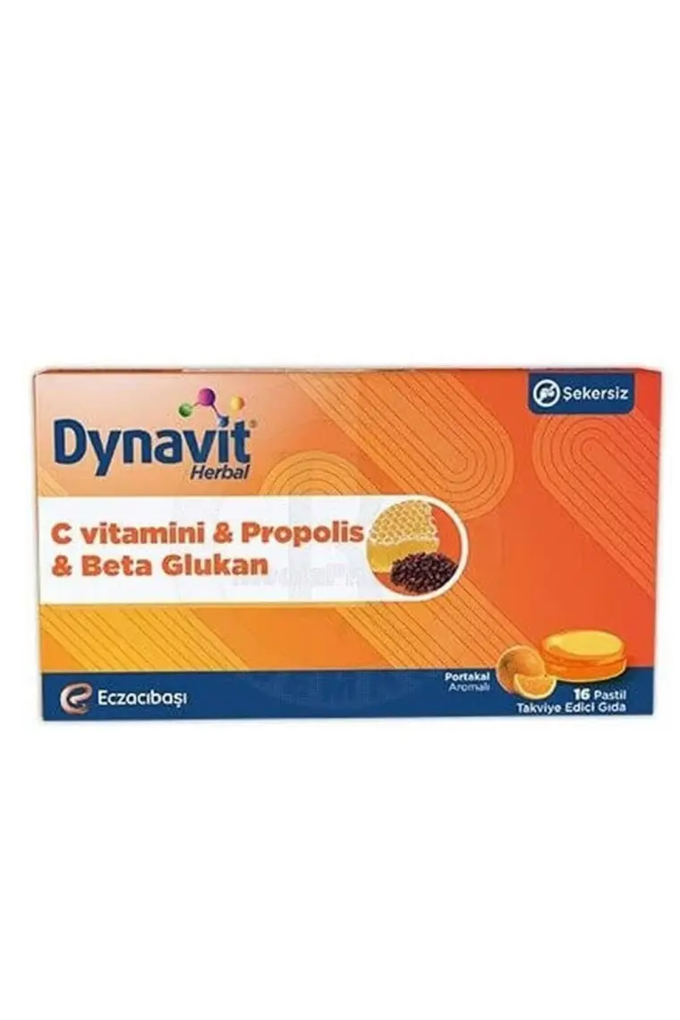 Dynavit Herbal Pastil Vitamin C, Propolis & Beta Glukan Pastil