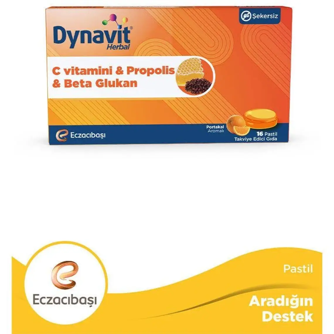 Dynavit Herbal Pastil Vitamin C, Propolis & Beta Glukan Pastil