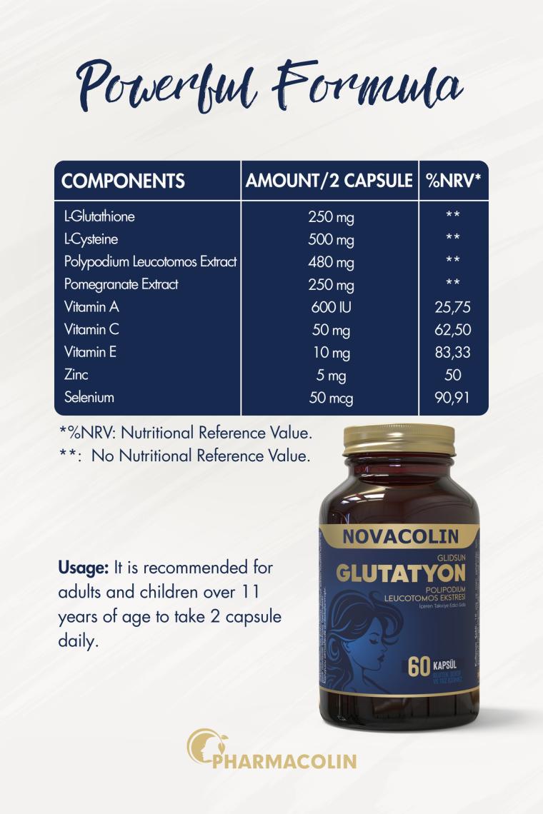 Novacolin Pharmacolin Novacolın Glutatyon 60 Kapsül