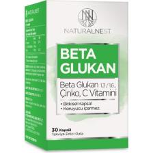 Naturalnest 1,3/1,6 Beta Glukan Çinko Vitamin C İçeren Takviye Edici Gıda 30 Kapsül