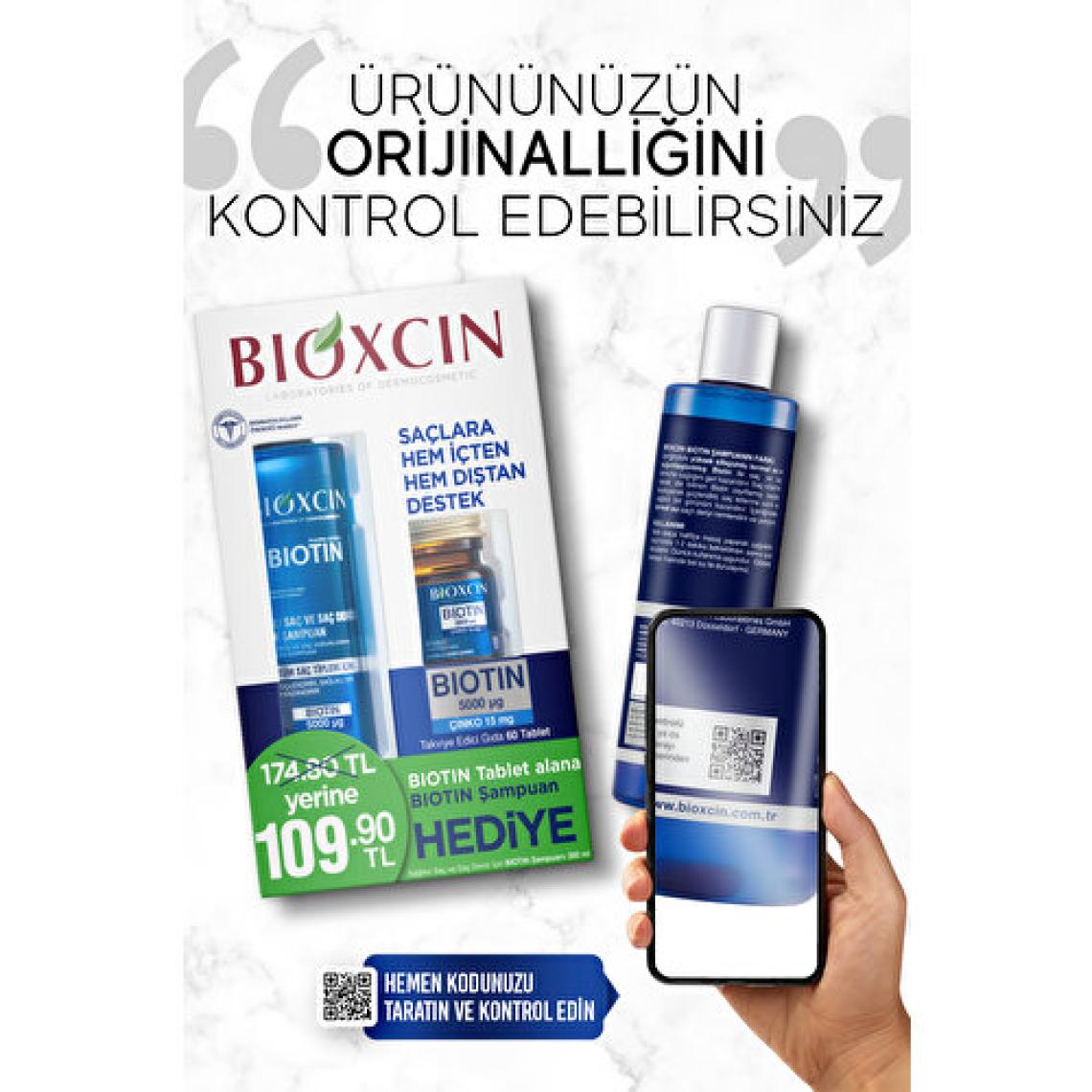 Bioxcin Biotin 5000 mg + Çinko 15 mg 60 Tablet + 300 ml Şampuan Hediyeli