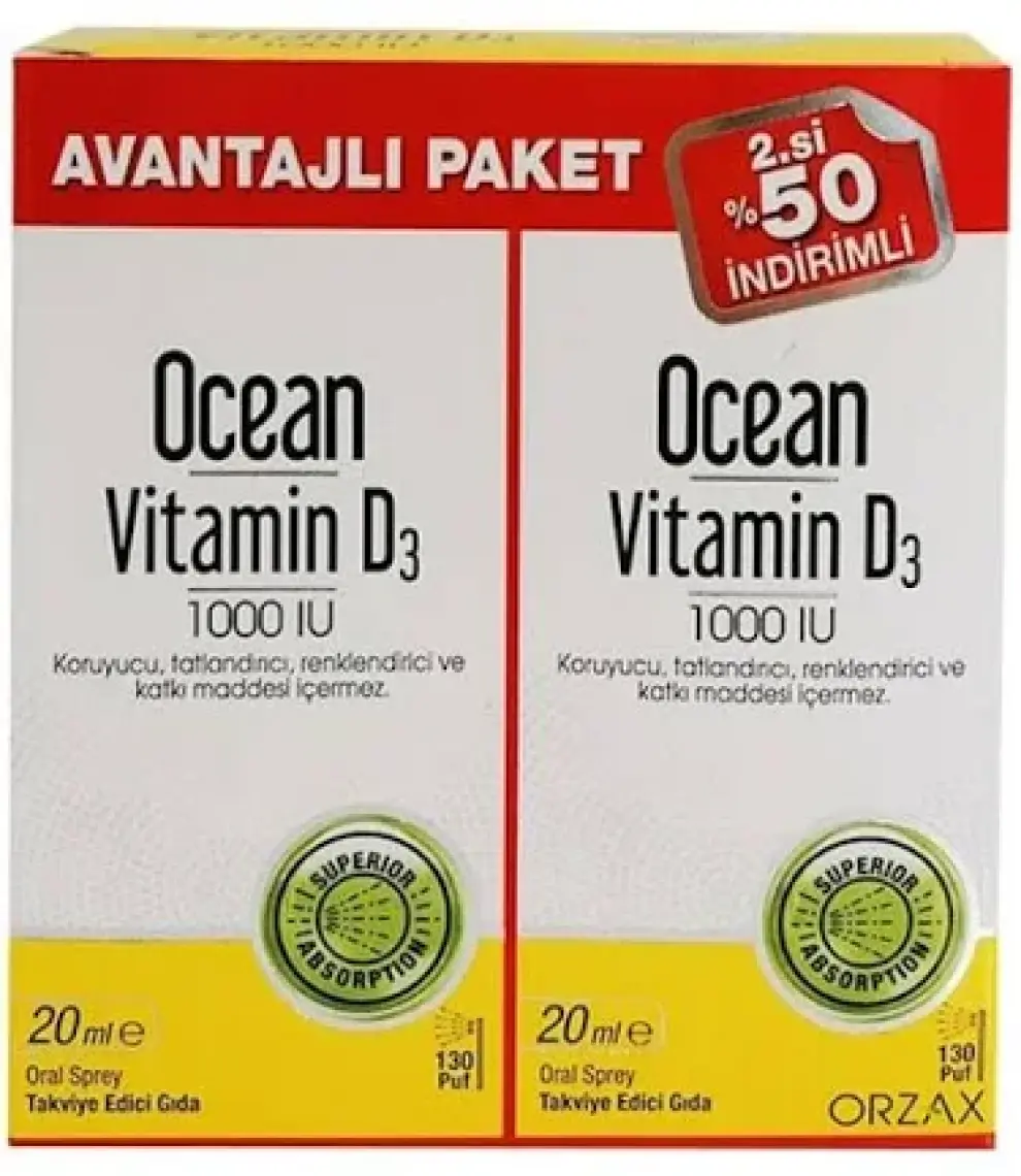 Ocean Vitamin D3 1000 2'li