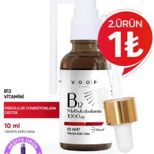 Voop Vitamin B12 Methylcobalamin | 1000 µg (Mikro Gram) Sprey-Damla - 10 Ml