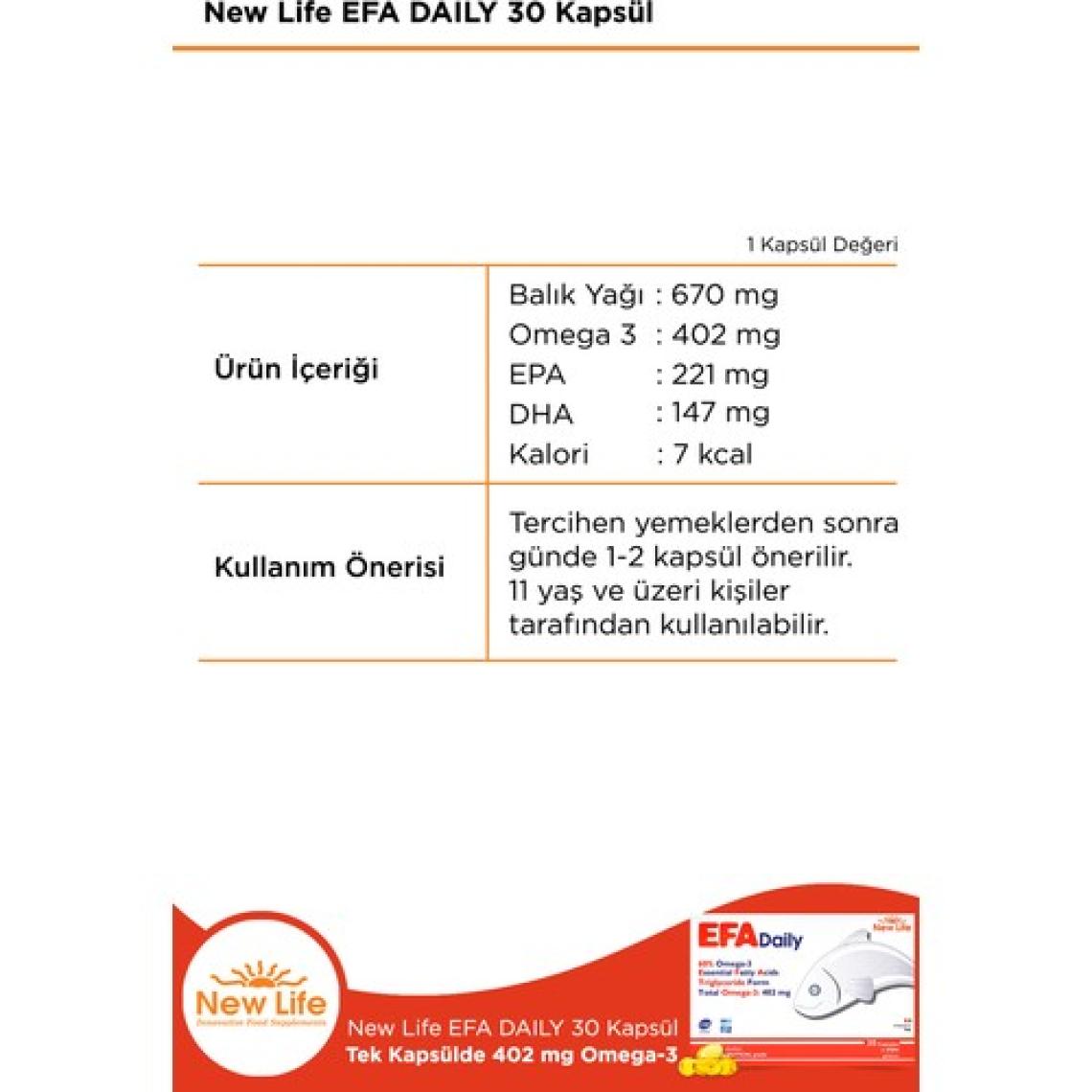 Newlife Efa Daily 30 Kapsül