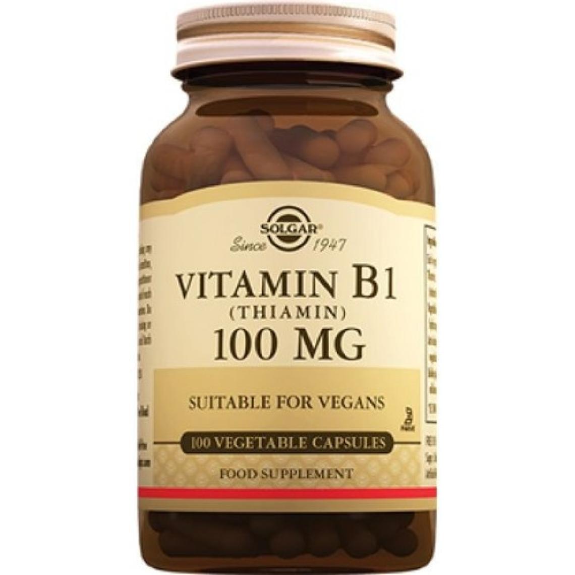 Solgar Vitamin B1 (Thiamin) 100 mg 100 Kapsül