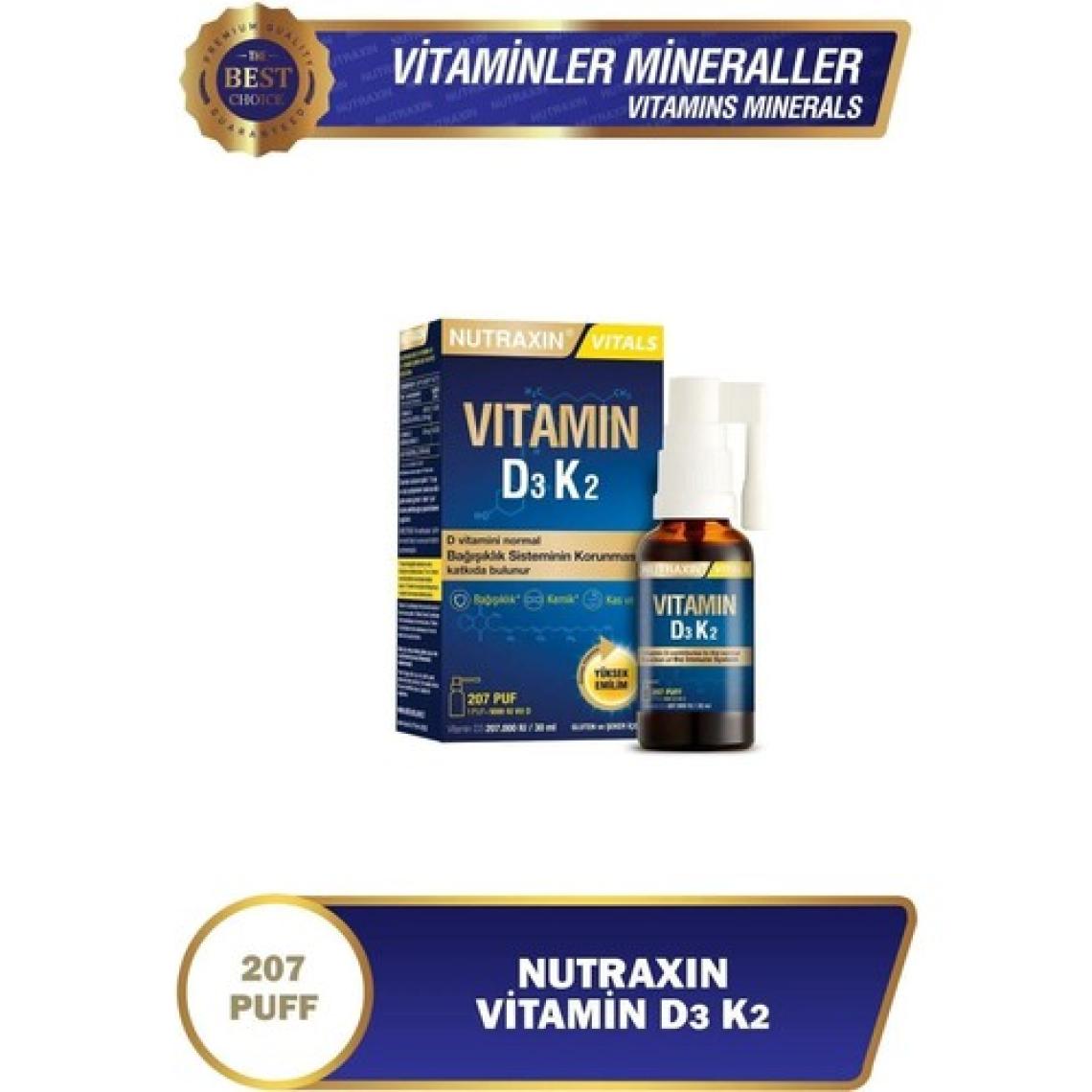 Nutraxin Vitamin D3K2 30 ml Gıda Takviyesi 2'li