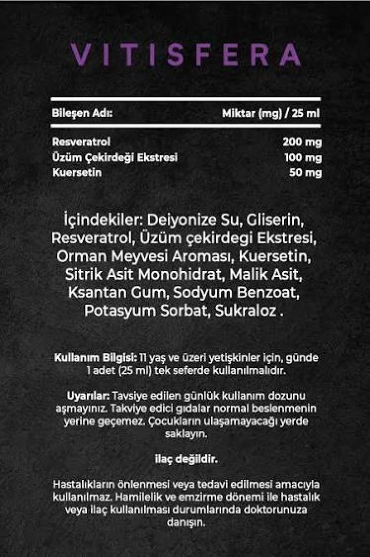 Vitisfera Resveratrol Shot Orman Meyveleri Aromalı 20 x 25 ml