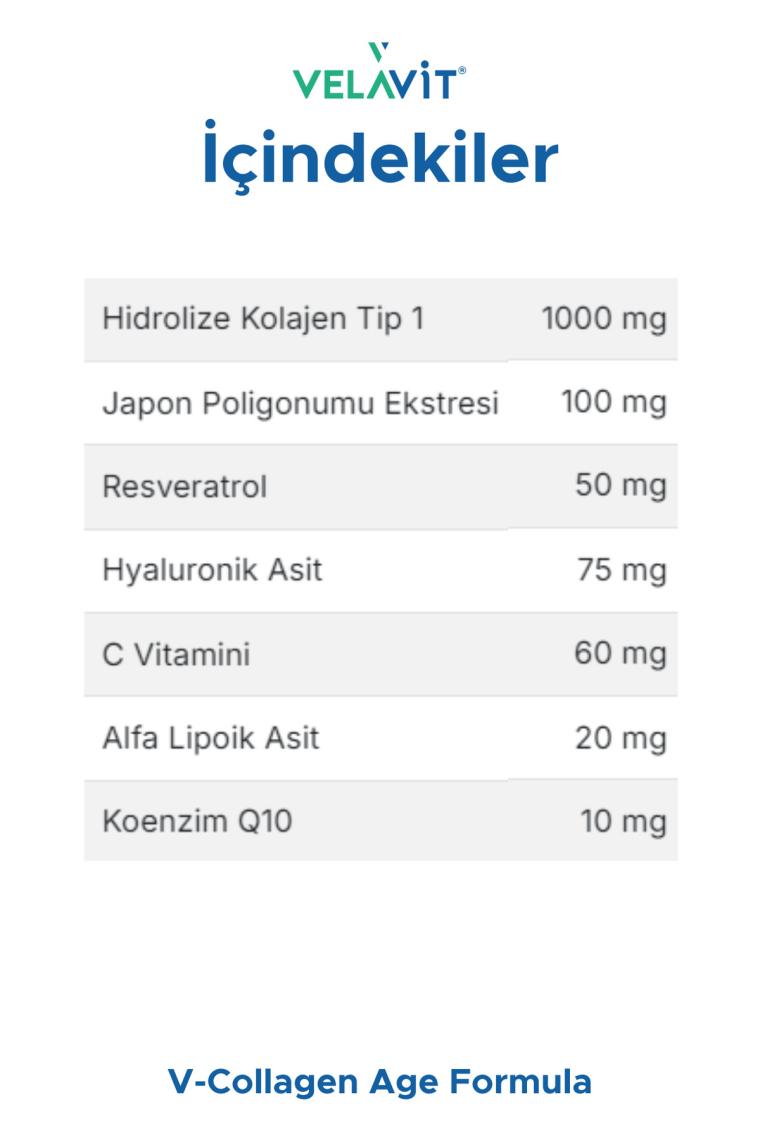Velavit V-Collagen Age Formula 30 Kapsül