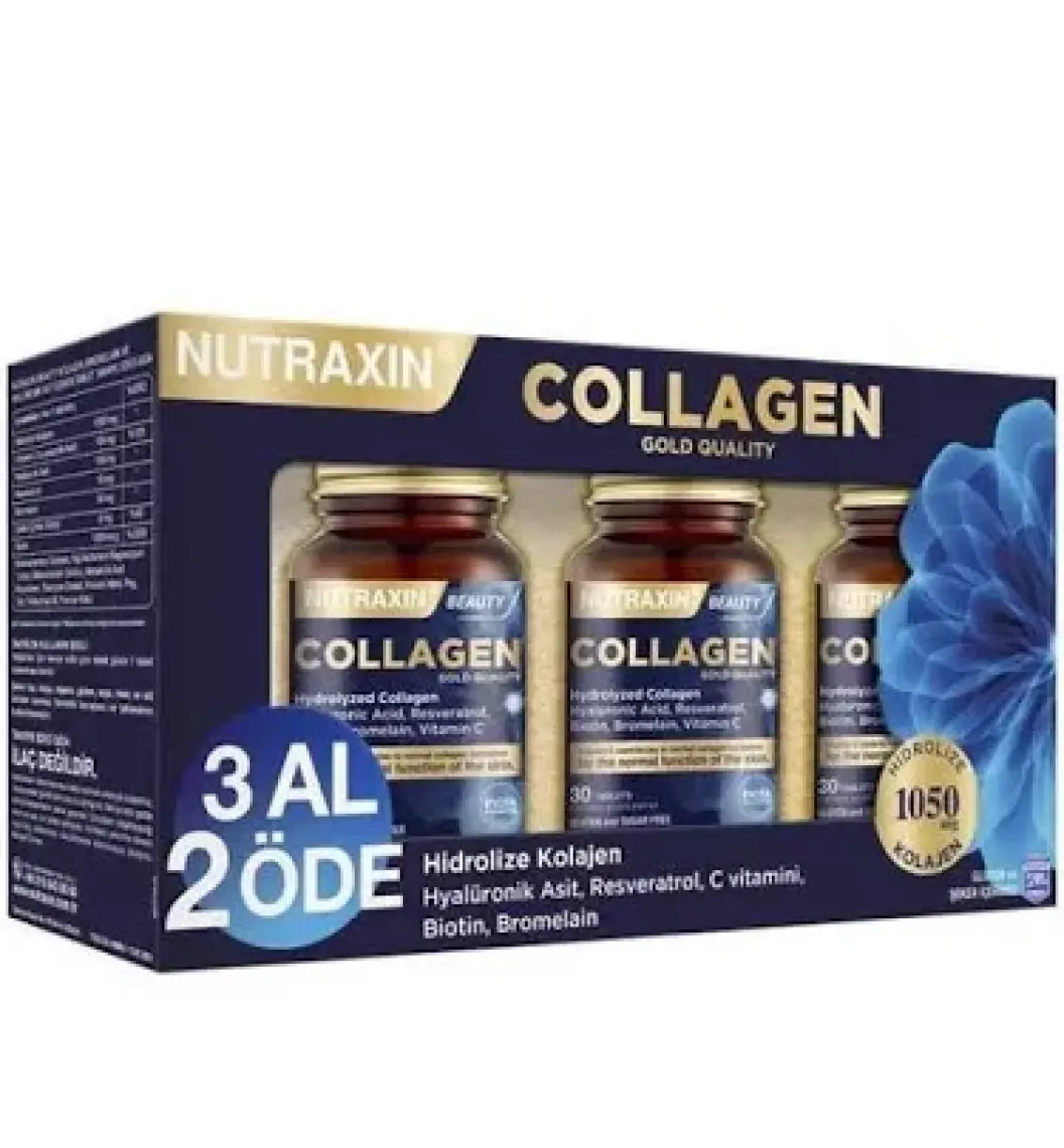 Nutraxin Beauty Gold Collagen 30 Tablet 3 Al 2 Öde