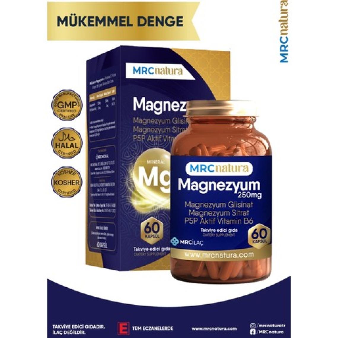 Mrc Natura   Magnezyum 250 mg Bisglisinat & Sitrat & P5p Vitamin B6 60 Kapsül