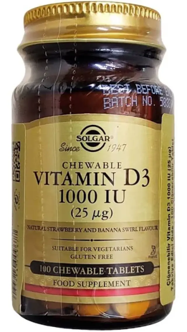Solgar D3 Vitamini 1000 Iu 100 Yumuşak Kapsül