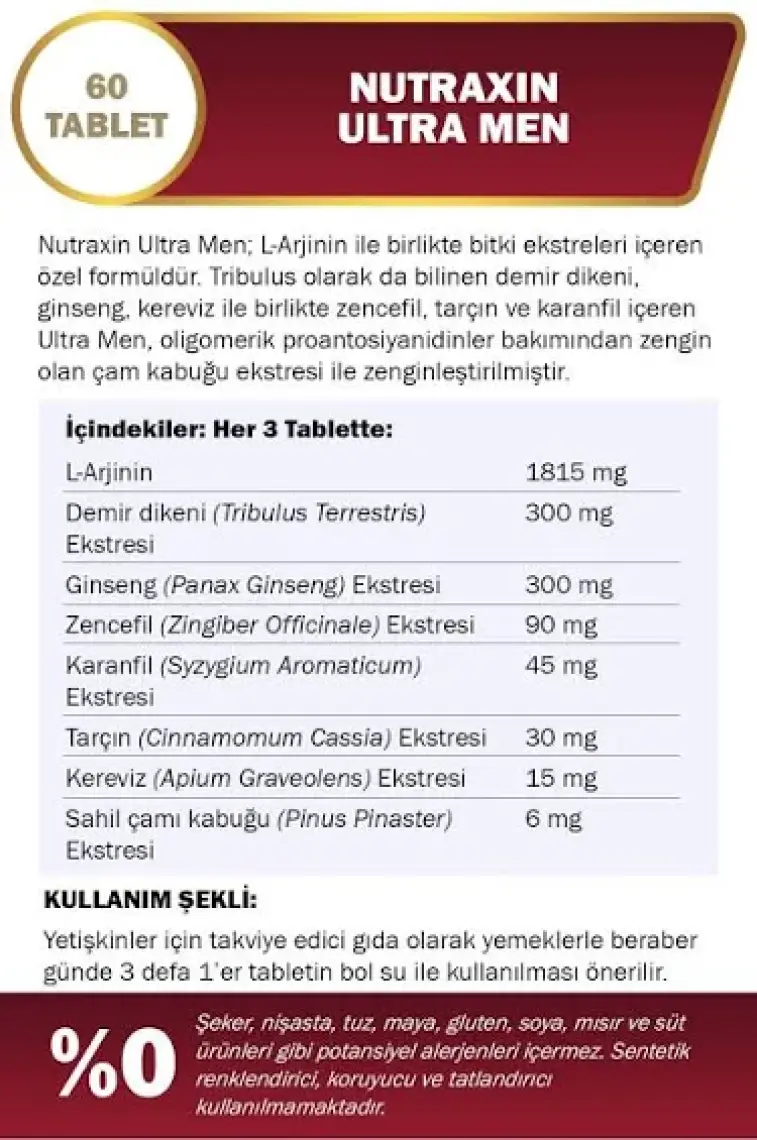 Nutraxin Erkeklere Özel Enerji Paketi Ultra Men + Big Energy