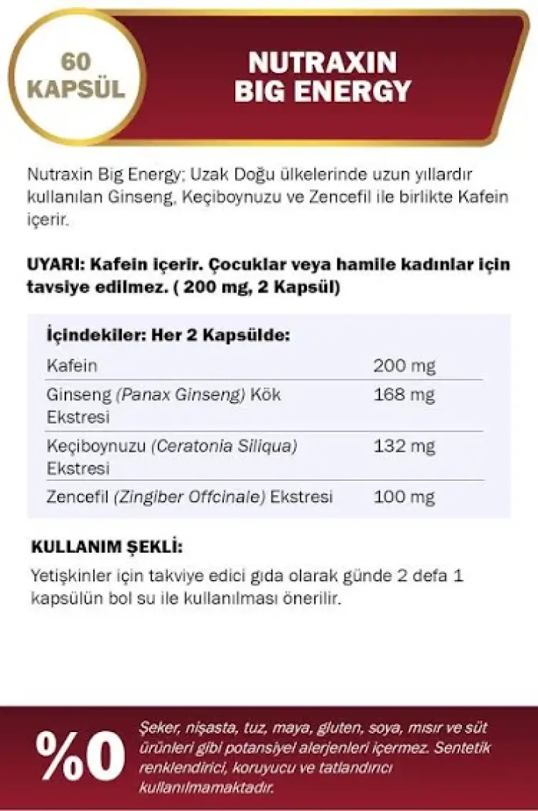 Nutraxin Erkeklere Özel Enerji Paketi Ultra Men + Big Energy