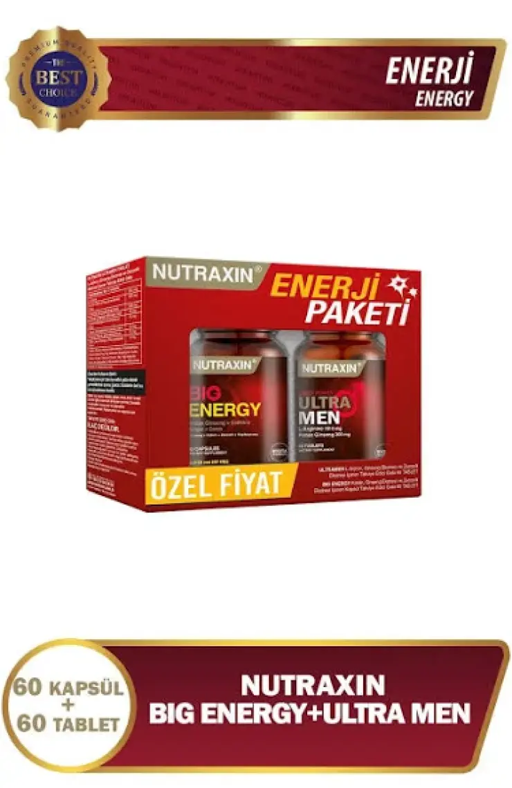 Nutraxin Erkeklere Özel Enerji Paketi Ultra Men + Big Energy