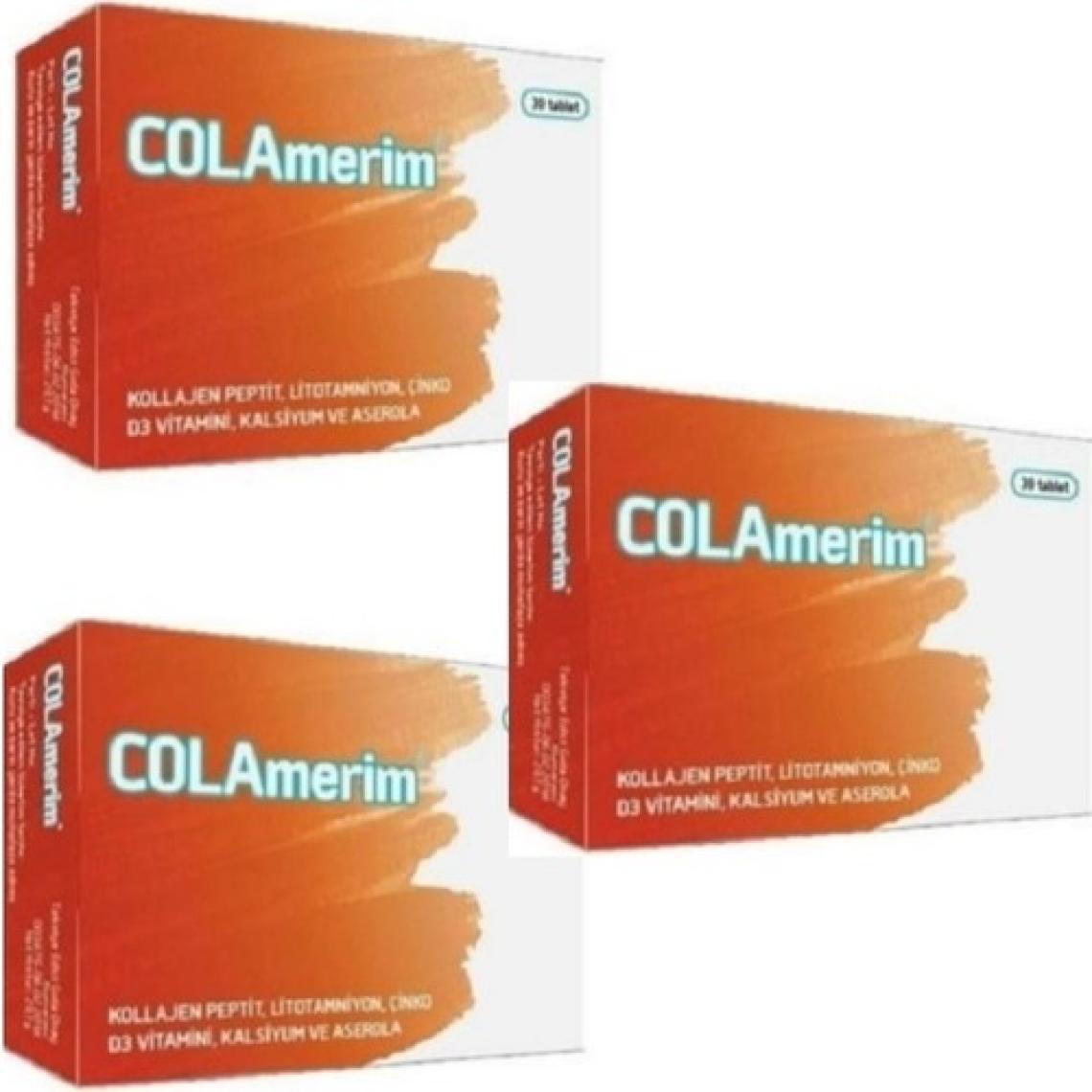 Colamerim Kollajen Çinko ve Dvitamini Içeren 30 Tablet Avantaj Paketi 3 Lü
