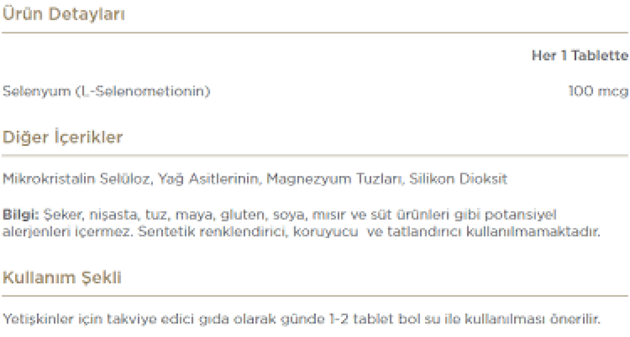 Nutraxin Selenium 100 Tablet Selenyum Takviyesi