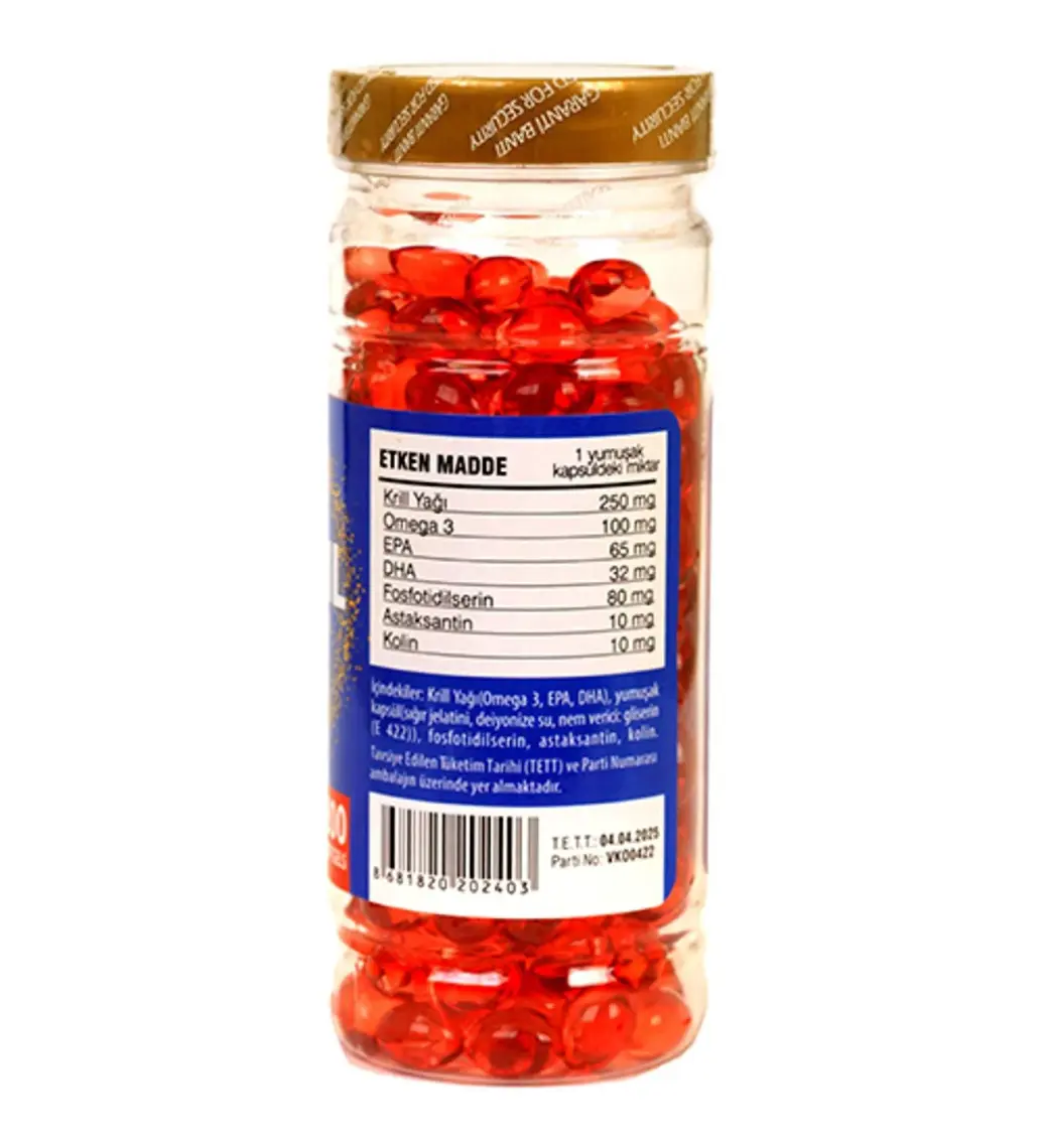 Vitapol Krill Oil 200 Yumuşak Kapsül Phospholipid Omega 3 Epa Dha Astaxanthin Choline Krill Yağı