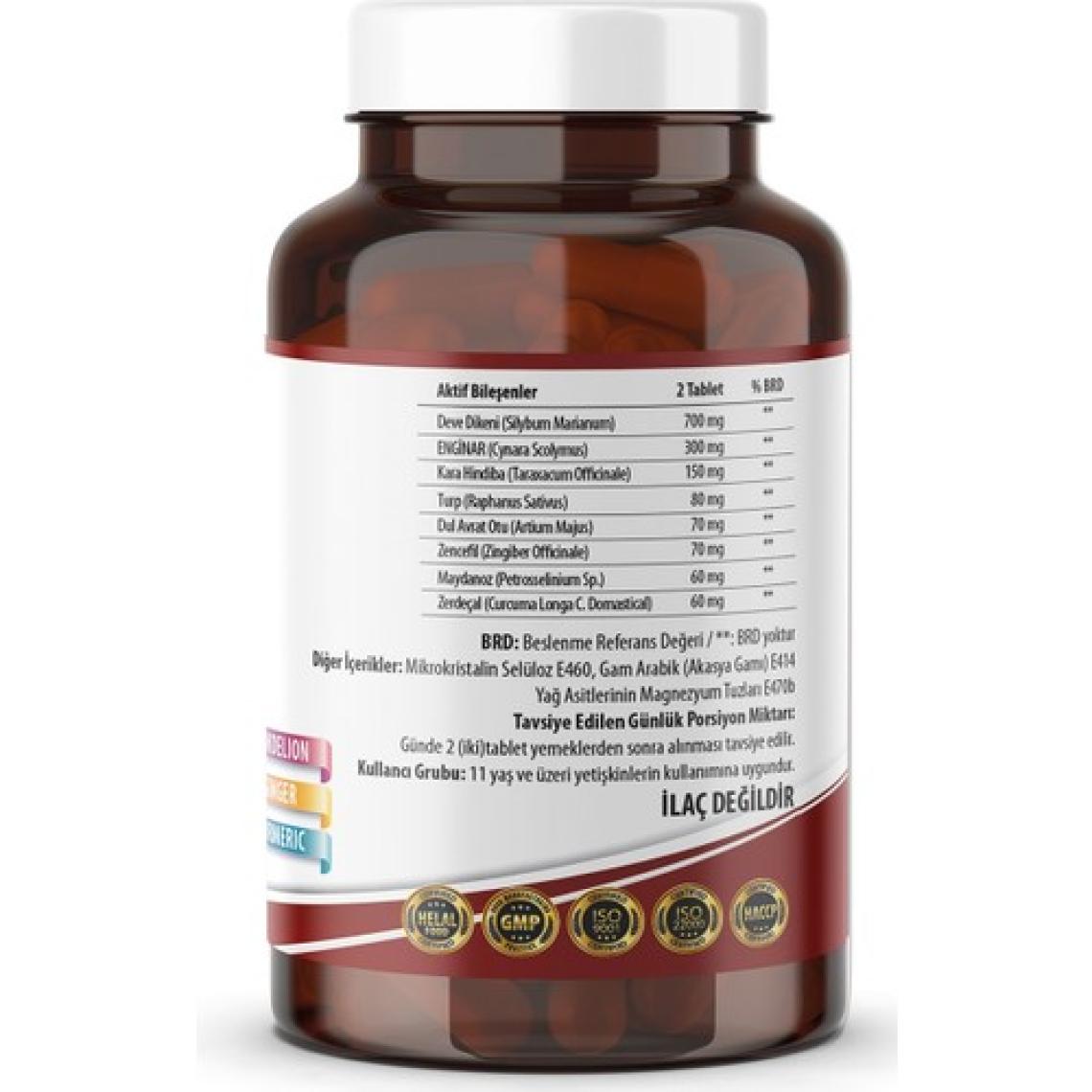 Ncs Milk Thistle Artichoke Zerdeçal Karahindiba Zencefil Maydanoz Deve Dikeni Enginar 90 Tablet
