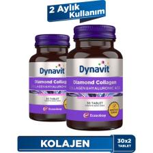 Dynavit Diamond Collagen & Hyaluronic Acid 30 Tablet - 2'li Avantaj Paketi - Tip 1 Balık Kolajeni