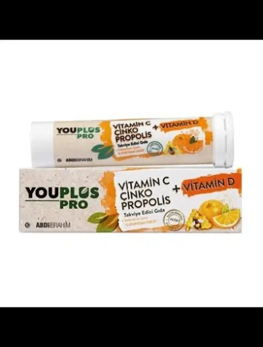 Youplus Pro Vitamin C, D, Çinko & Propolis 15 Efervesan Tablet - Abdi İbrahim