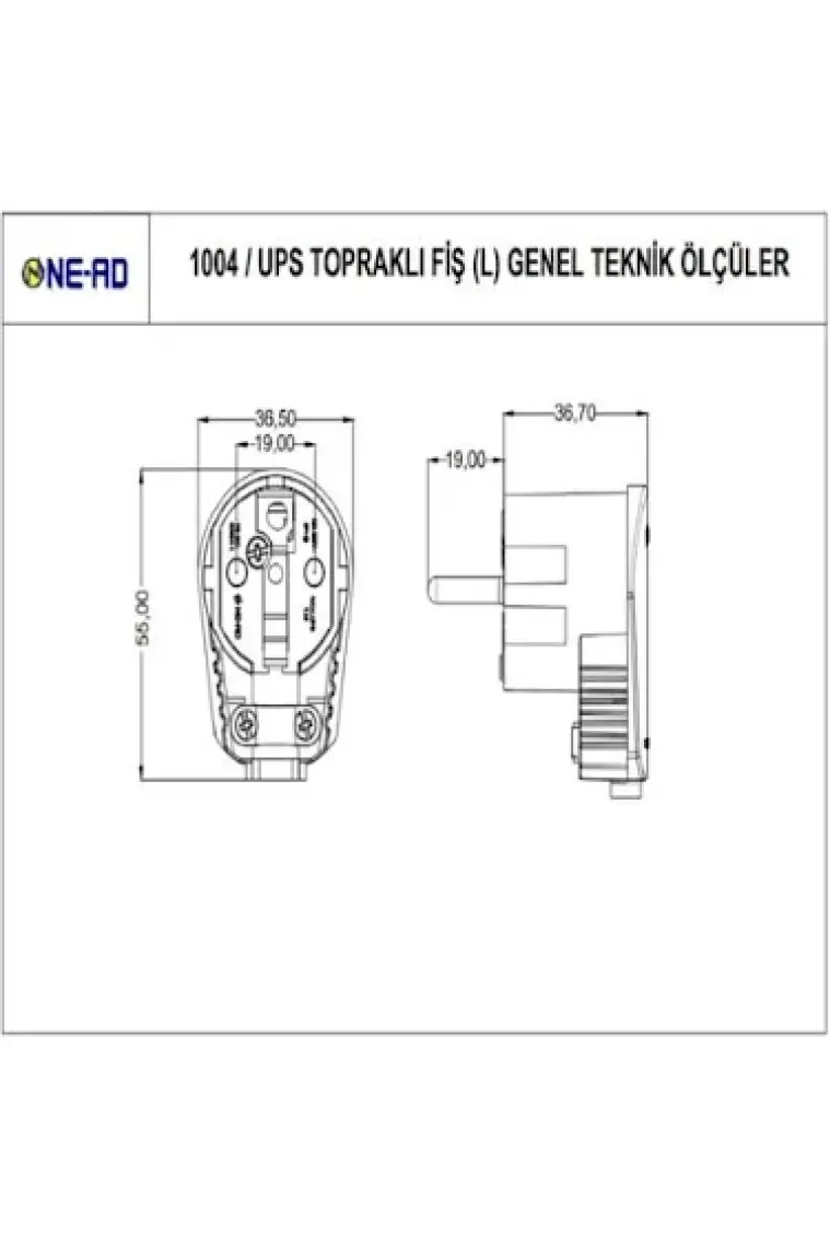 Ne-Ad Ups L Tipi Topraklı Erkek Fiş
