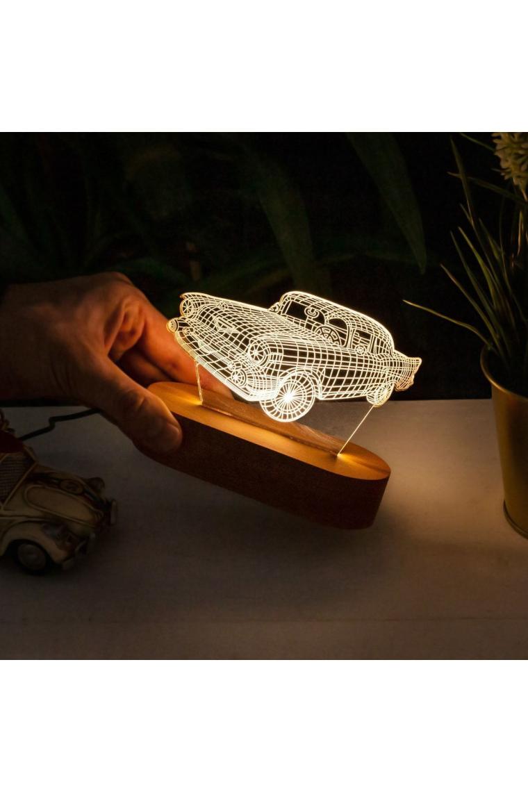 Klasik Araba Modelli 3 Boyutlu Led Lamba