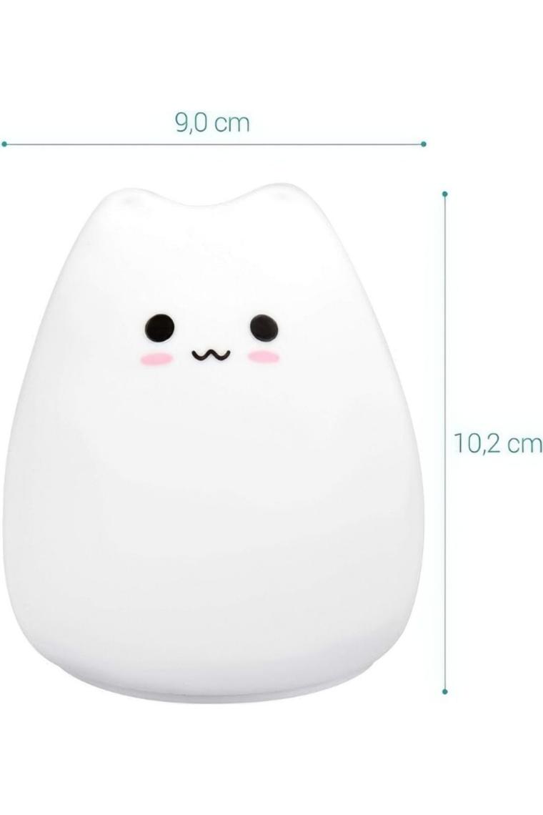 Kedi Şekilli Gece Lambası Çocuk Odası Led Rgb Renk Değiştiren Dokunmatik (KARIŞIK YÜZ IFADESİ)