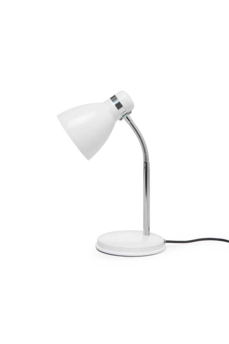 Modern Krom Spiralli Masa Lambası - Beyaz