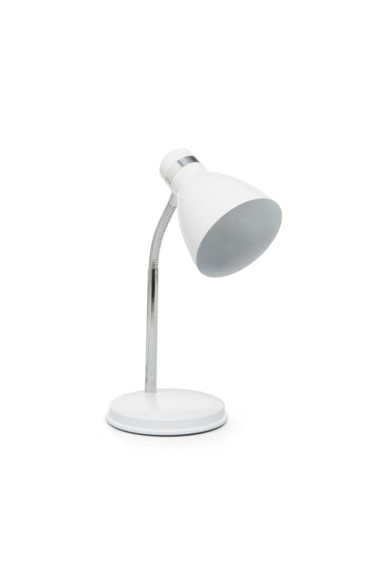 Modern Krom Spiralli Masa Lambası - Beyaz