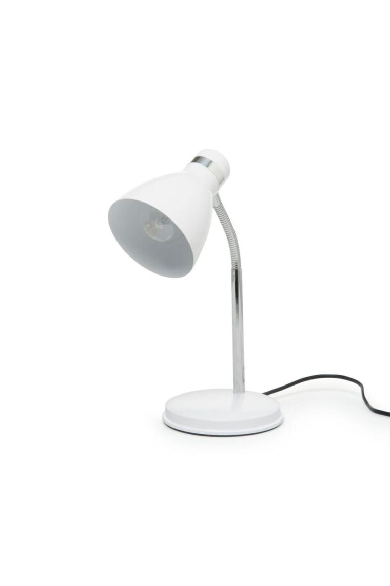 Modern Krom Spiralli Masa Lambası - Beyaz