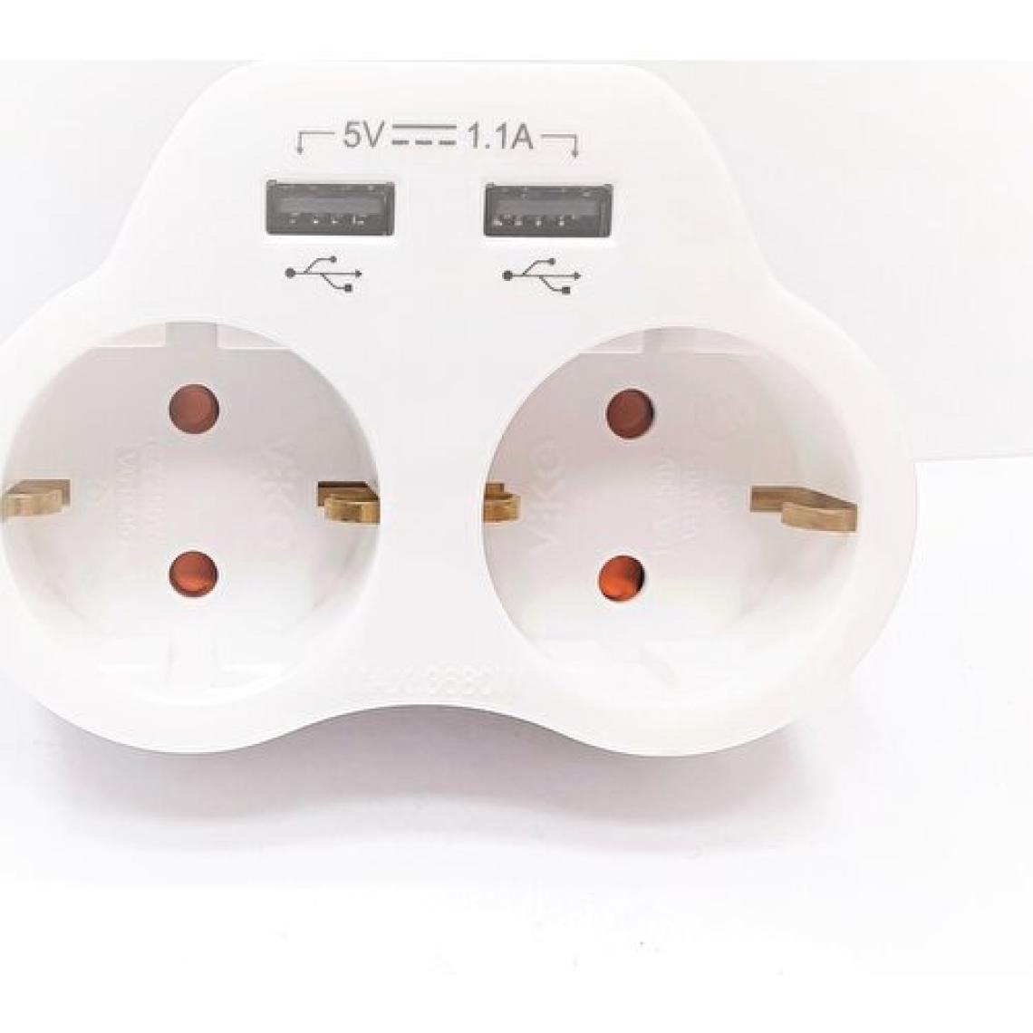 Viko İkili Topraklı Ve USB Şarj Prizi 1A