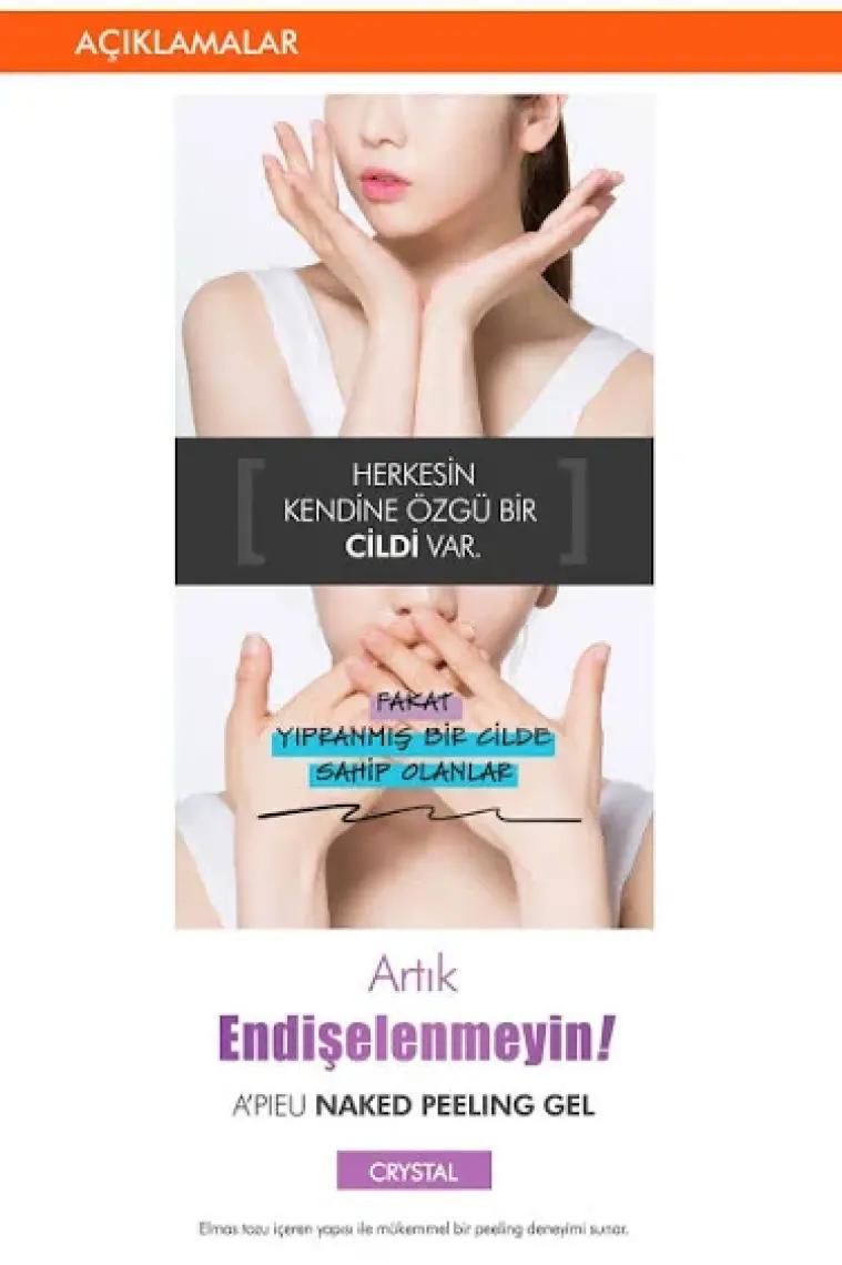 MISSHA Elmas Tozu İçeren Arındırıcı Peeling Jel 100ml A'PIEU Naked Peeling Gel (Crystal)