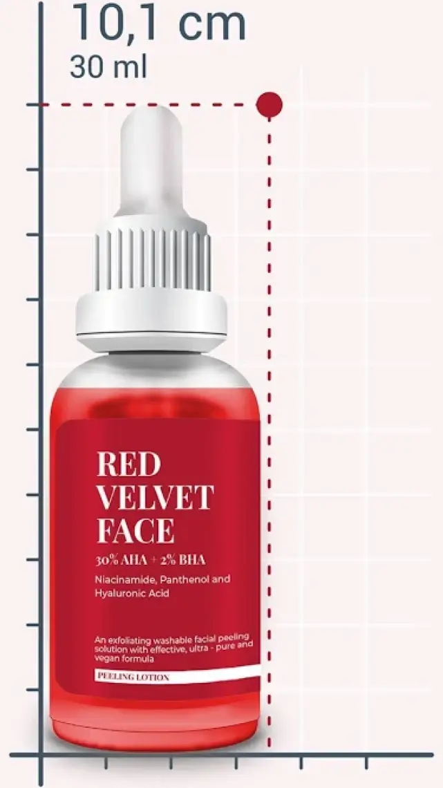 S'he Vec RED VELVET FACE - AHA %30 & BHA %2 Cilt Tonu Eşitleyici Arındırıcı Kırmızı Peeling Serum 30ml