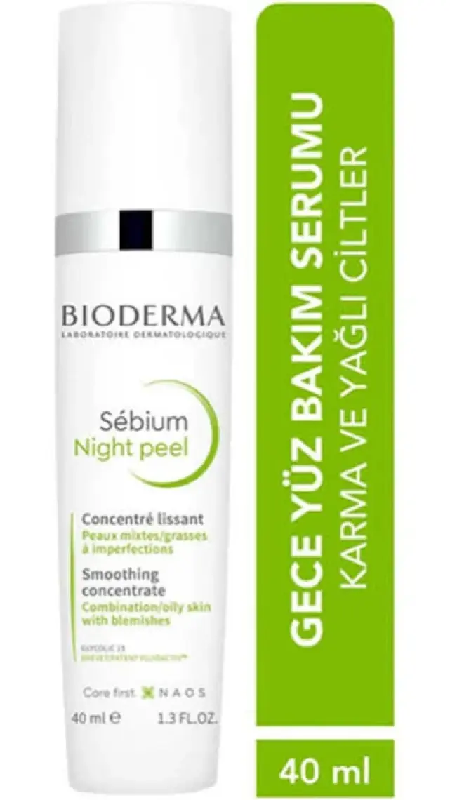 Sebium Night Peel Yağlı Akne Eğilimli Ciltler Glikolik Asit İçeren Peeling Etkili Gece Serumu 40 ml