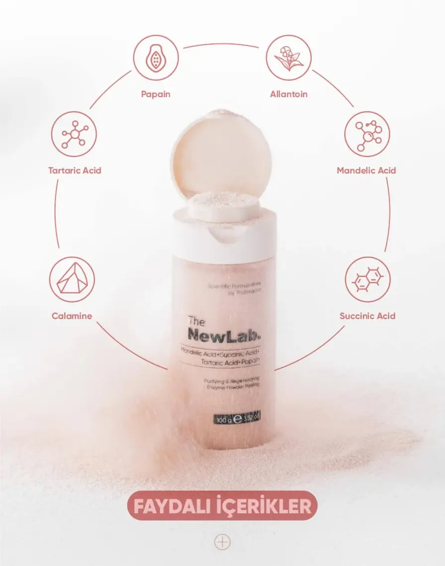 The NewLab. Arındırıcı ve Yenileyici Enzim Peeling 100g(Mandelic Acid+Succinic Acid+Tartaric Acid+Papain)