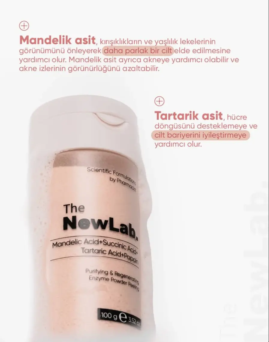 The NewLab. Arındırıcı ve Yenileyici Enzim Peeling 100g(Mandelic Acid+Succinic Acid+Tartaric Acid+Papain)