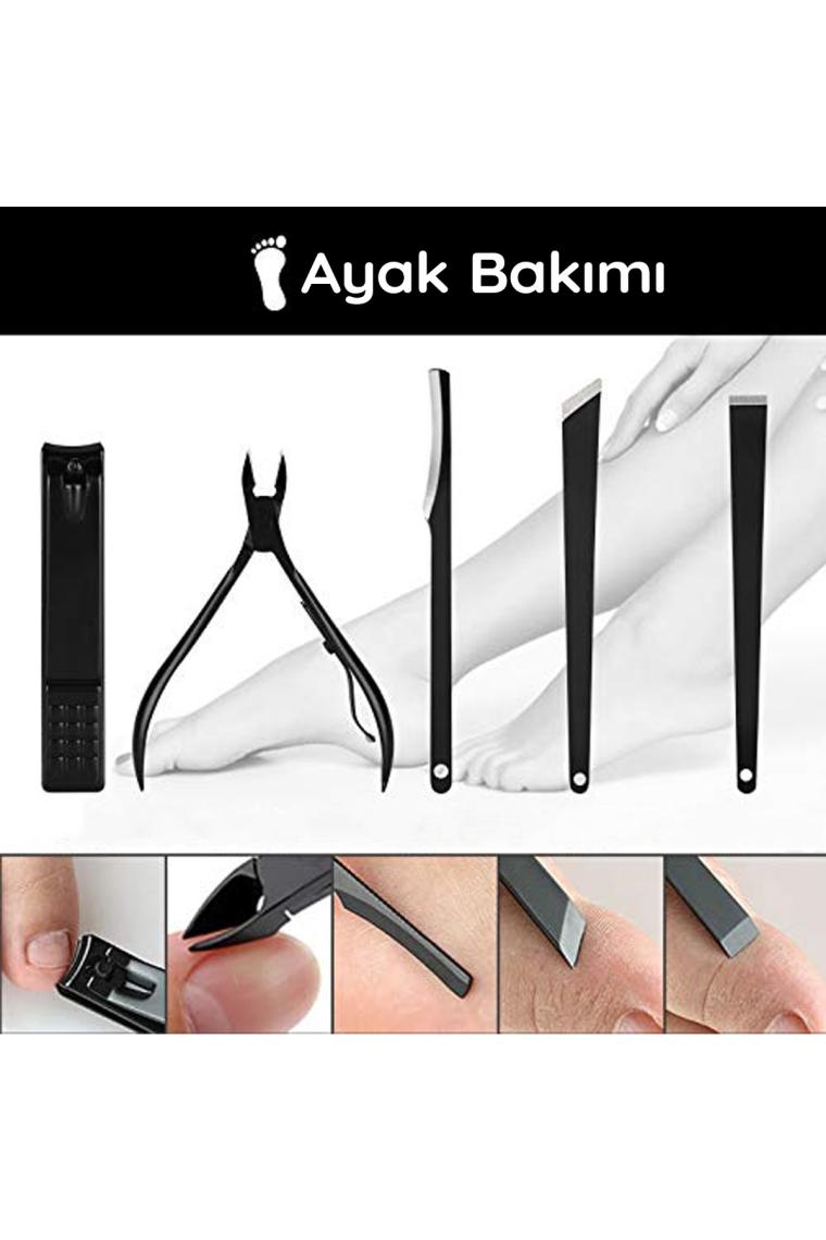 5DM 18 Parça Çanta Tipi Manikür Pedikür Tırnak Bakım Seti