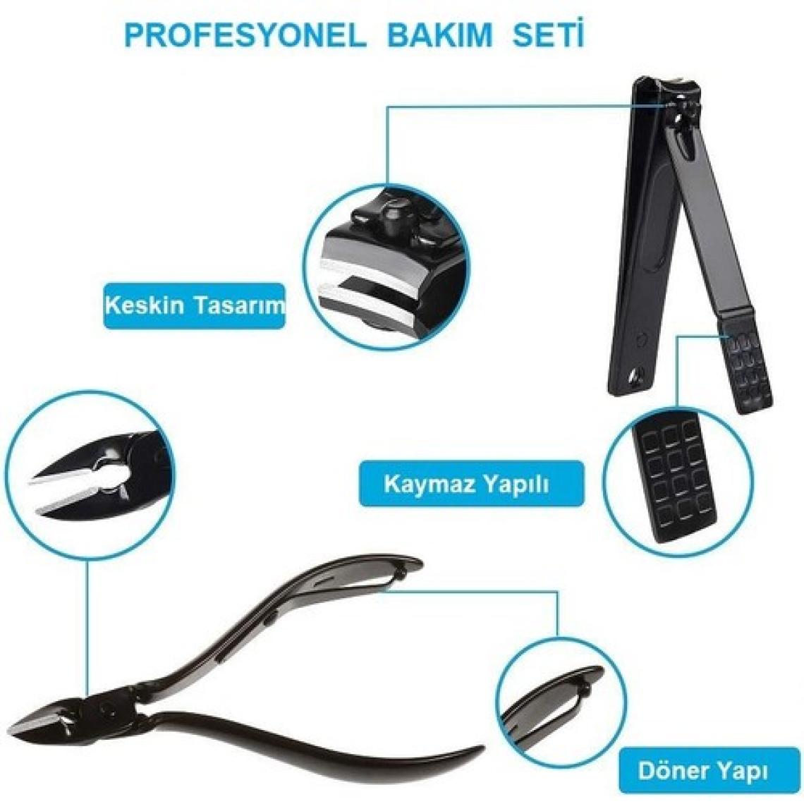 Upway Deri Çantalı 18 Parça Paslanmaz Çelik Manikür Pedikür Yüz Bakım Seti