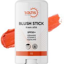 Soltis Nemlendirici Stick Allık SPF50+ Şeftali Tonu 02, 15 gr
